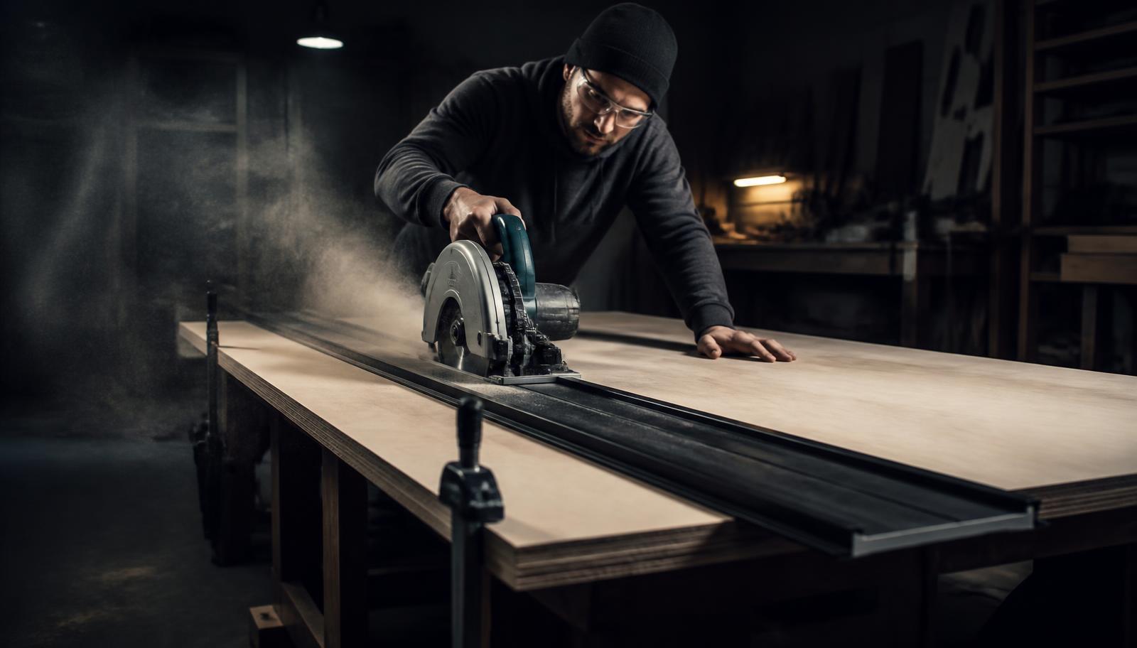 Cutting a sheet along a PC Edge guide